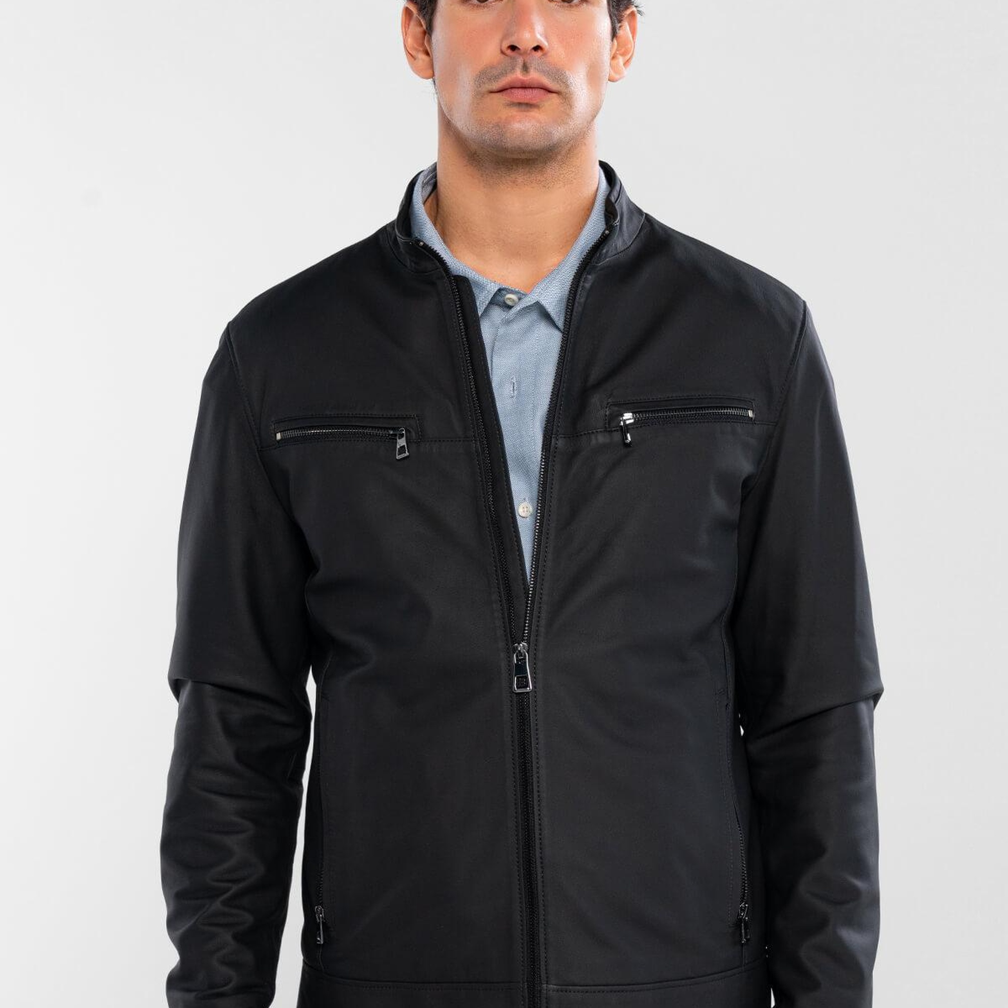 Tamer Tanca Erkek Hakiki Deri Siyah Deri Mont