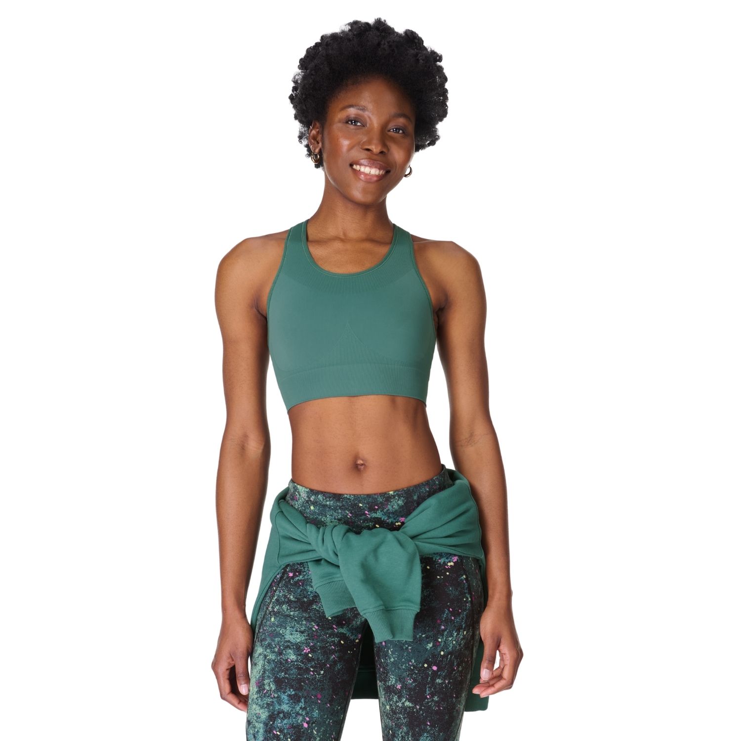  Sweaty Betty Stamina Seamless Sports Kadın Yeşil Fitness Bra