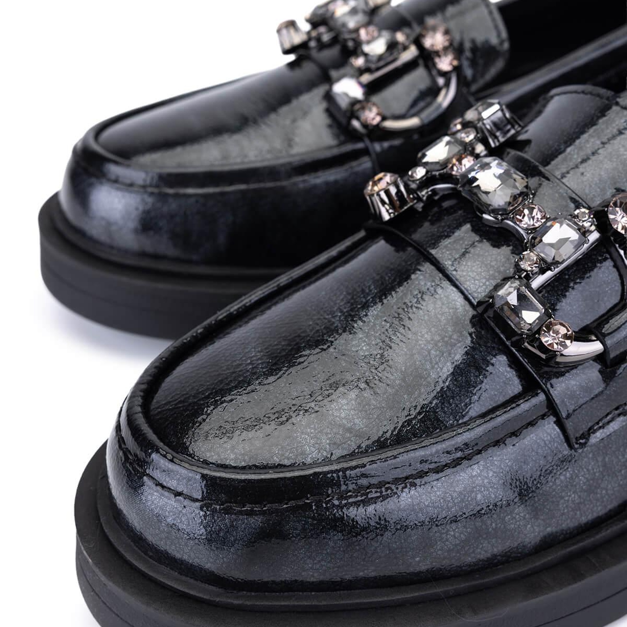 Tamer Tanca Kadın Hakiki Deri Gri Loafer Ayakkabı