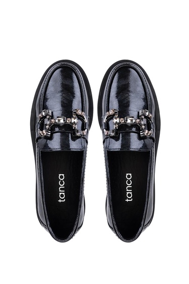  Tamer Tanca Kadın Hakiki Deri Gri Loafer Ayakkabı