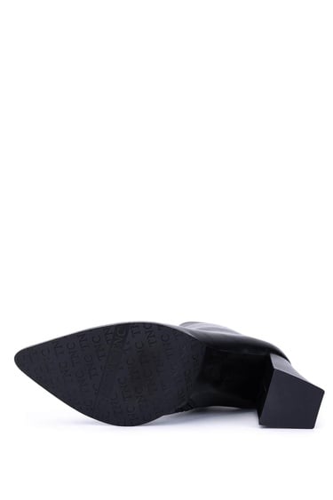  Tamer Tanca Kadın Hakiki Deri Siyah Topuklu Bot