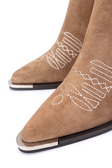  Tamer Tanca Kadın Hakiki Deri Taupe Süet Klasik Bot