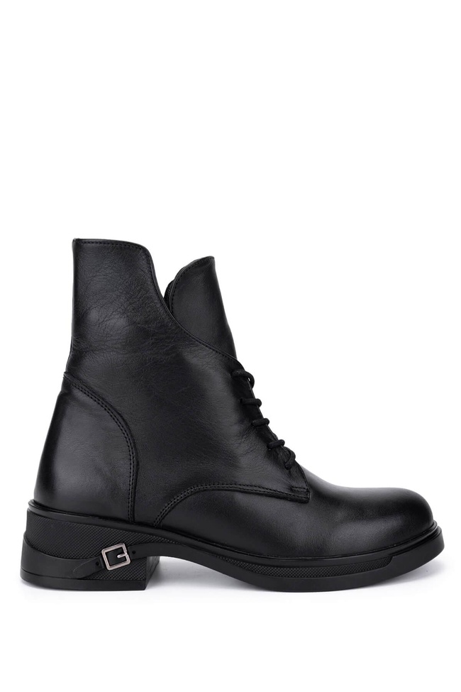  Tamer Tanca Kadın Siyah Deri Casual Bot