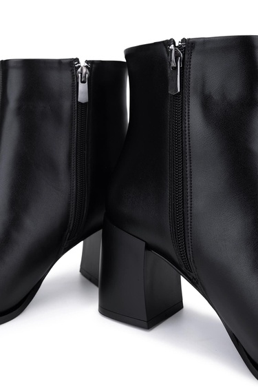  Tamer Tanca Kadın Suni Deri Siyah Topuklu Bot