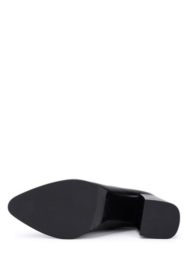  Tamer Tanca Kadın Suni Deri Siyah Topuklu Bot