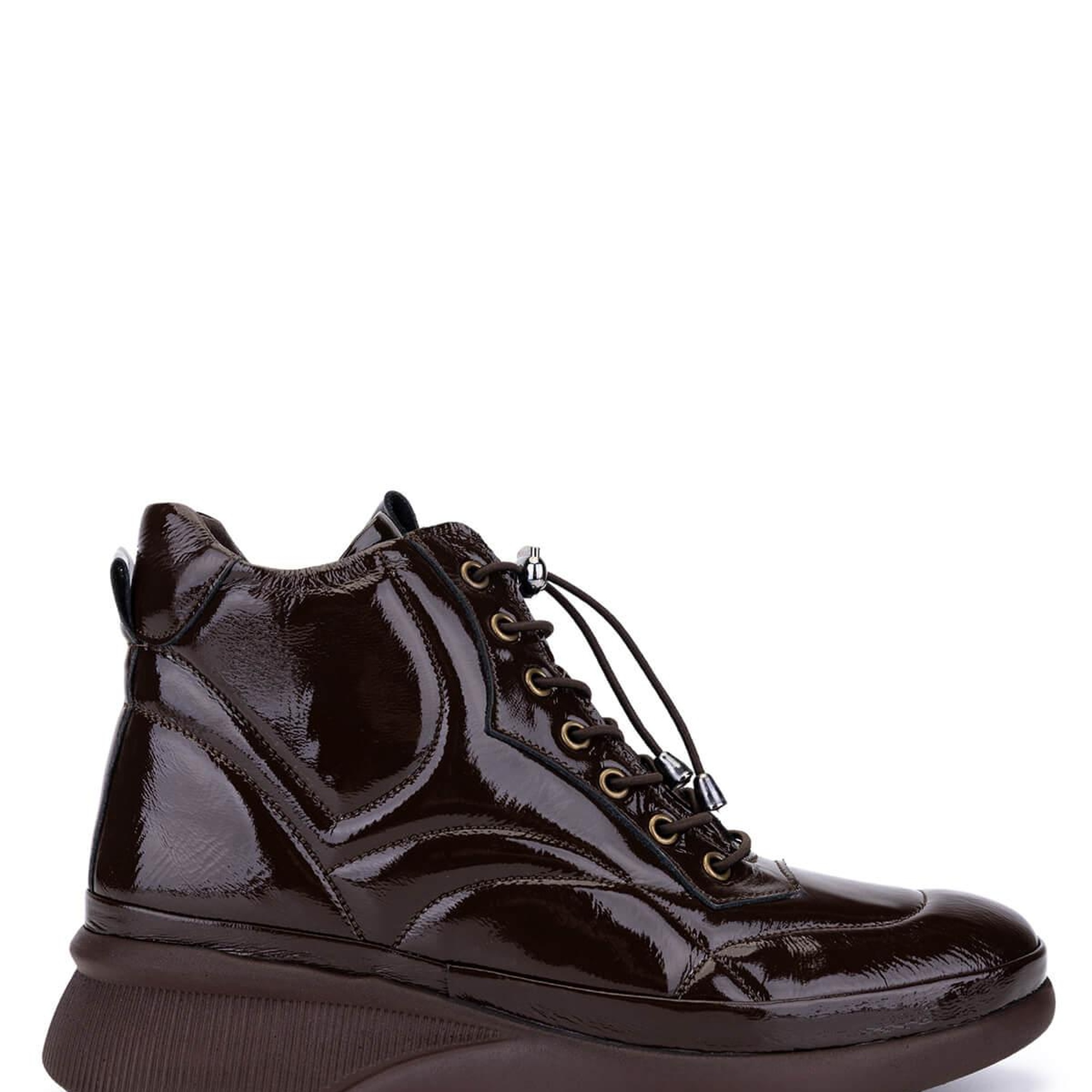 Tamer Tanca Kadın Hakiki Deri Kahverengi Rugan Casual Bot