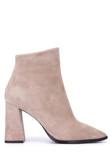  Tamer Tanca Kadın Hakiki Deri Taş Süet Topuklu Bot
