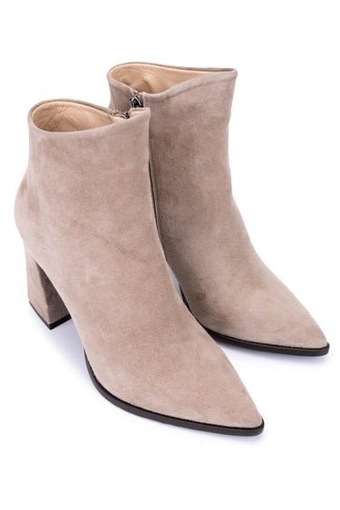  Tamer Tanca Kadın Hakiki Deri Taş Süet Topuklu Bot
