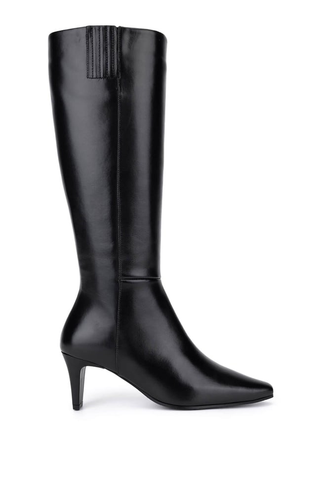  Tamer Tanca Kadın Hakiki Deri Siyah Klasik Çizme