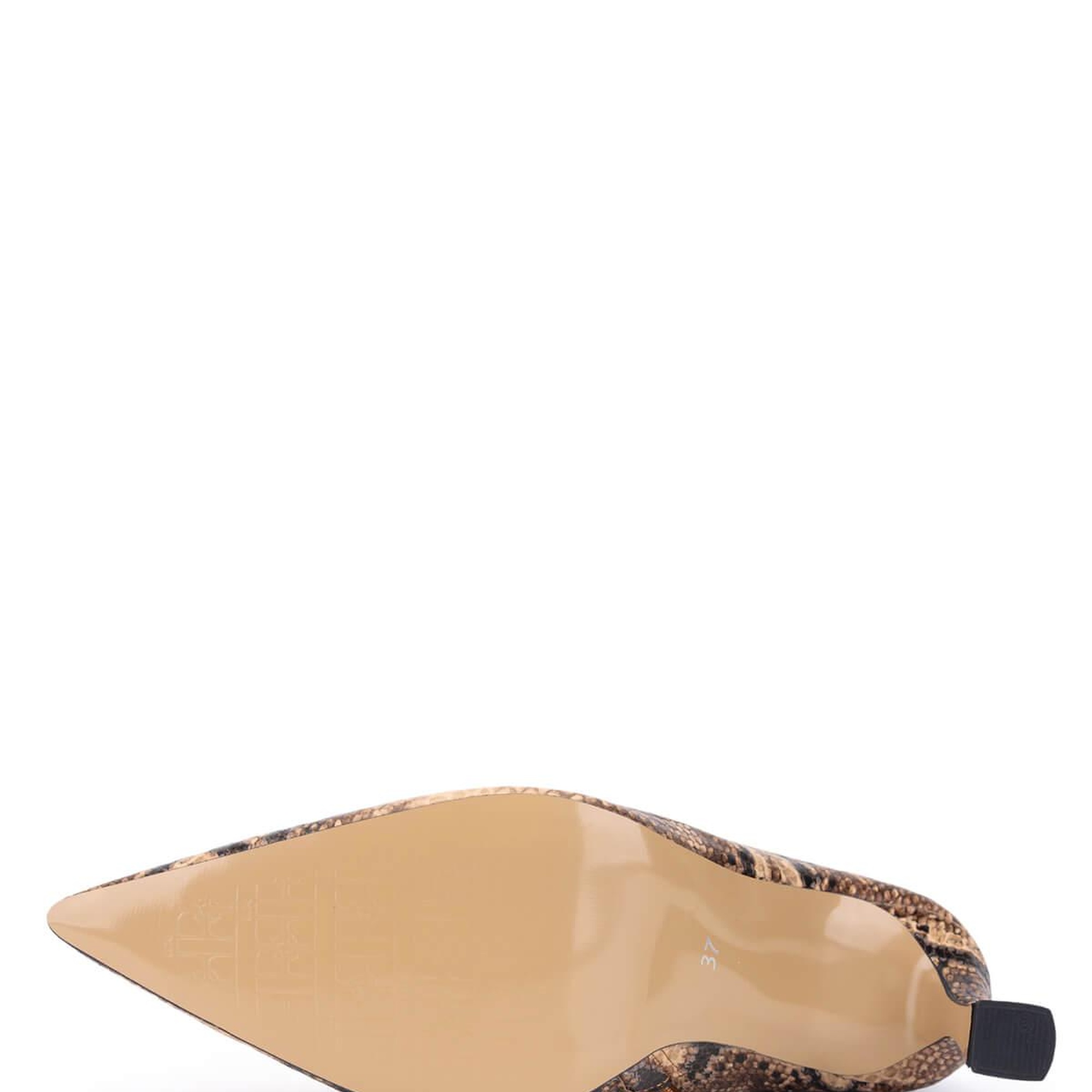 Tamer Tanca Kadın Hakiki Deri Naturel Yılan Topuklu Bot