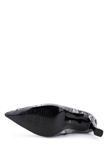  Tamer Tanca Kadın Siyah Yılan Desen Topuklu Bot