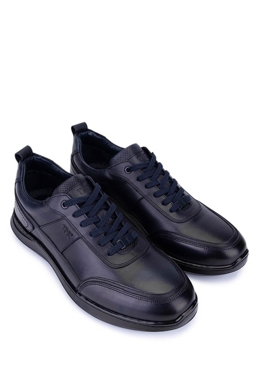  Tamer Tanca Erkek Hakiki Deri Lacivert Casual Ayakkabı