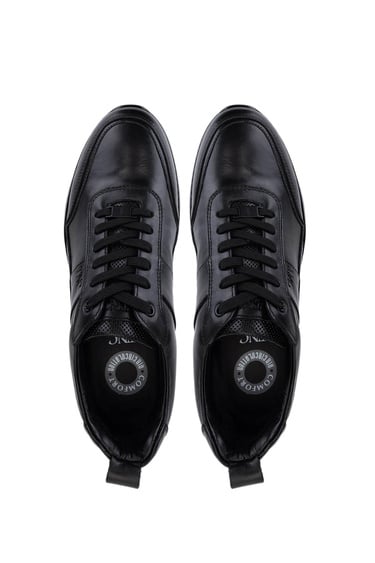  Tamer Tanca Erkek Hakiki Deri Siyah Casual Ayakkabı