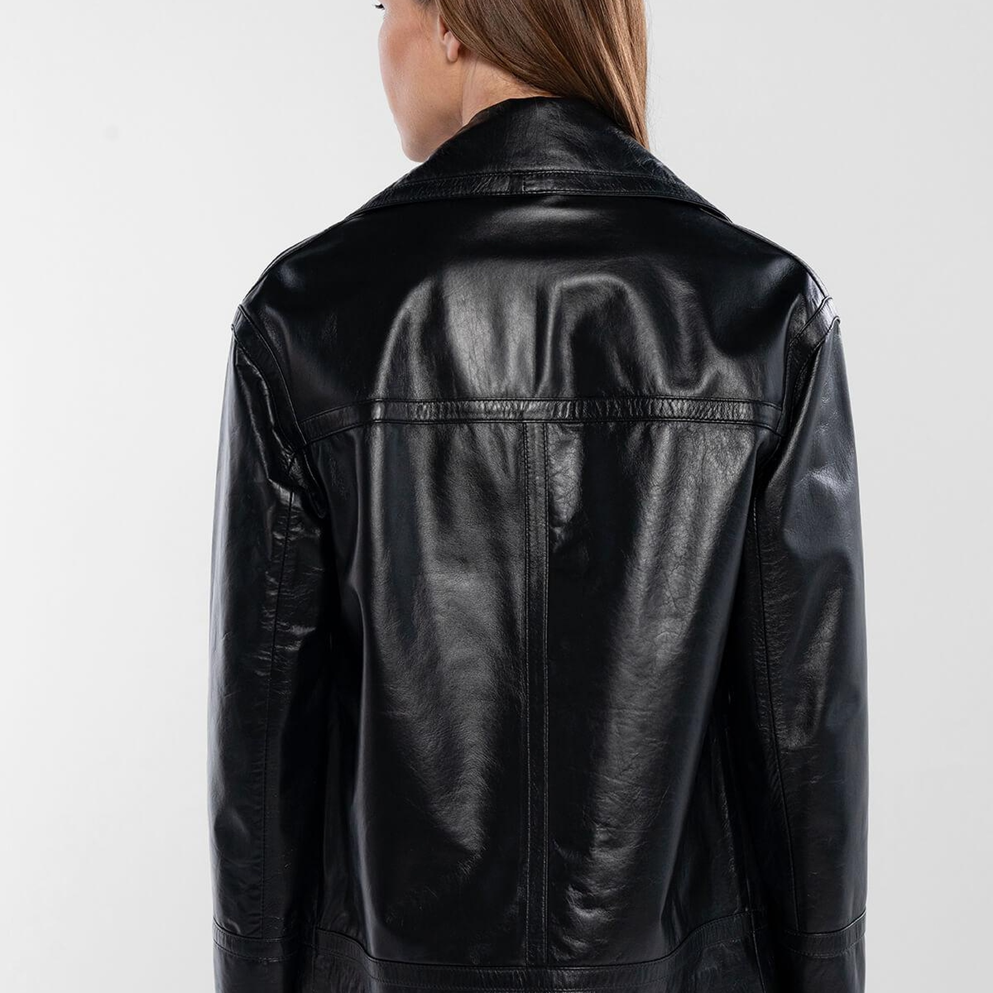 Tamer Tanca Kadın Hakiki Deri Siyah Deri Mont