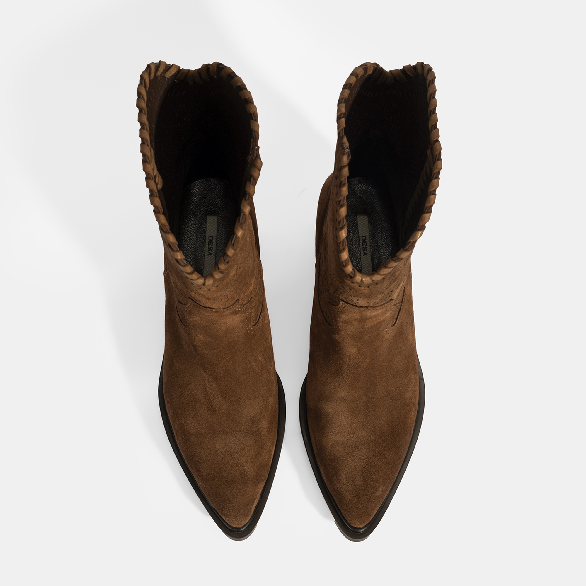 Kadın Taba Süet Deri Kovboy Bot