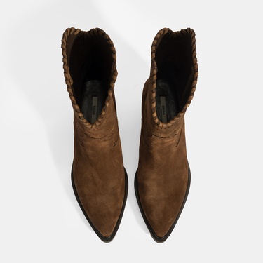  Kadın Taba Süet Deri Kovboy Bot