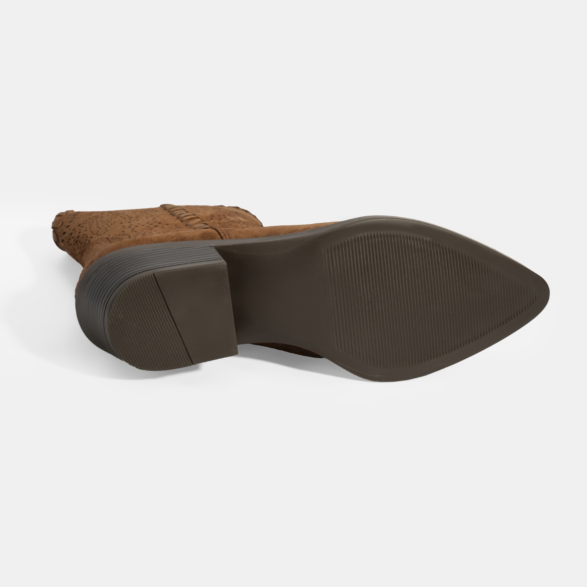 Kadın Taba Süet Deri Kovboy Bot