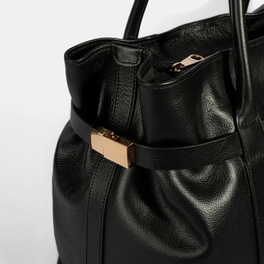  Kadın Siyah Cüzdan Aksesuarlı Deri Omuz Çantası