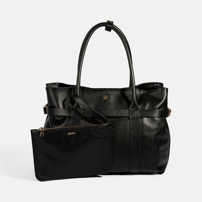  Kadın Siyah Cüzdan Aksesuarlı Deri Omuz Çantası