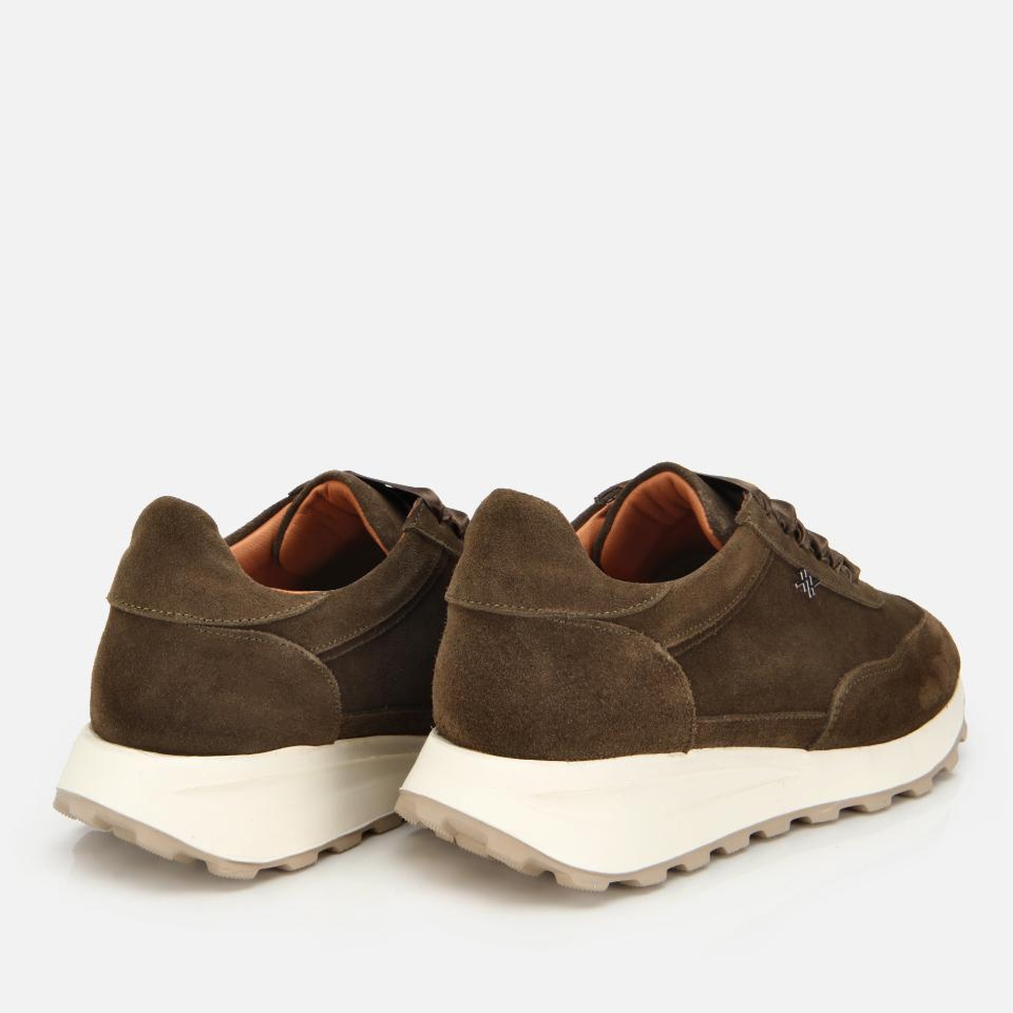 Kadın Süet Deri Haki Bağcık Detaylı Yüksek Tabanlı Spor Ayakkabı