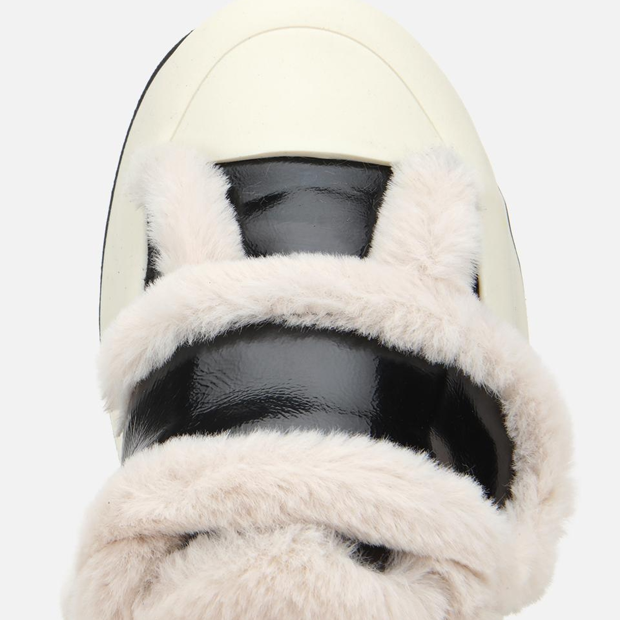 Kadın Rugan Deri Siyah İçi Kürklü  Kalın Bantlı Spor Ayakkabı