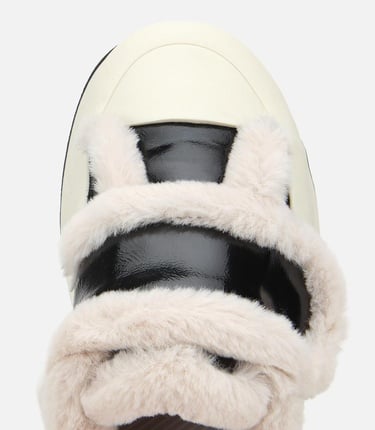  Kadın Rugan Deri Siyah İçi Kürklü  Kalın Bantlı Spor Ayakkabı