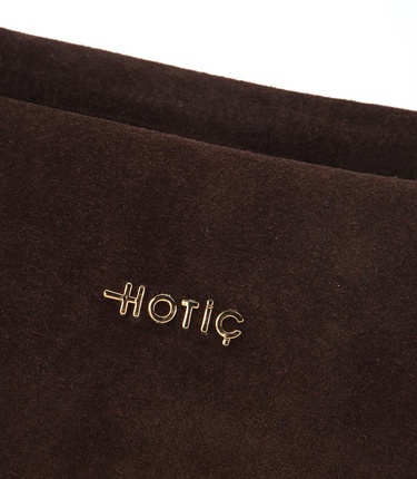  Kadın Süet Deri Kahverengi Örgü Askı Detaylı Omuz Çantası