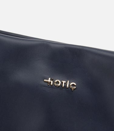  Kadın Deri Lacivert Yumuşak Dokulu Örgü Askı Detaylı Omuz Çantası