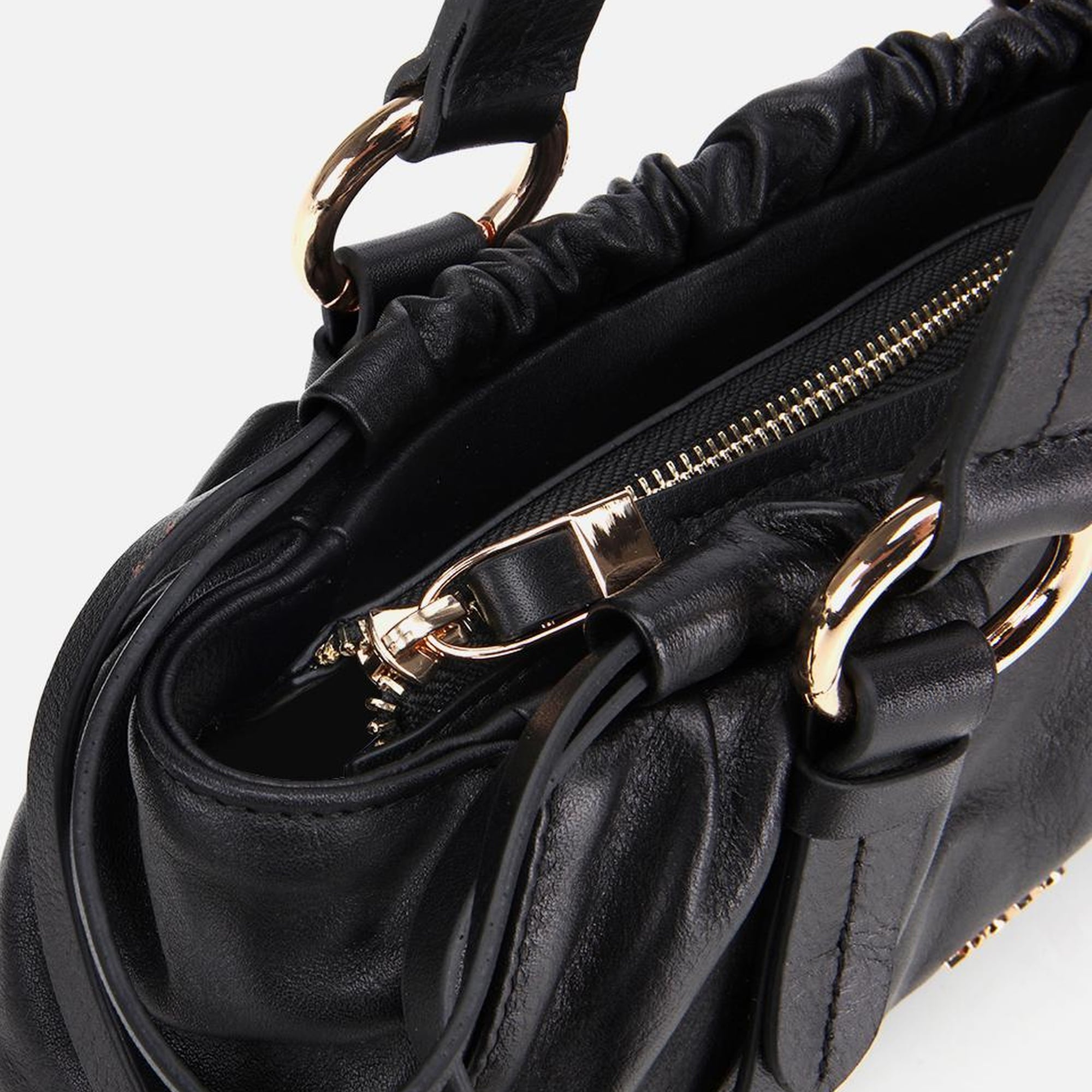 Kadın Deri Siyah Yumuşak Dokulu Bowling Omuz Çantası