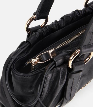  Kadın Deri Siyah Yumuşak Dokulu Bowling Omuz Çantası