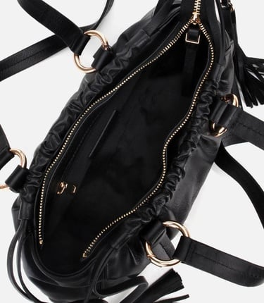  Kadın Deri Siyah Yumuşak Dokulu Bowling Omuz Çantası