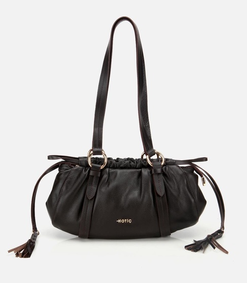  Kadın Deri Kahverengi Yumuşak Dokulu Bowling Omuz Çantası