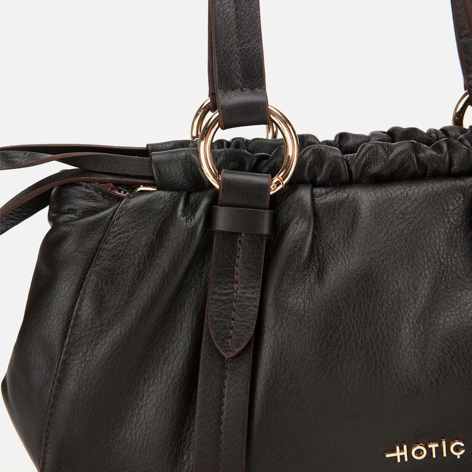 Kadın Deri Kahverengi Yumuşak Dokulu Bowling Omuz Çantası