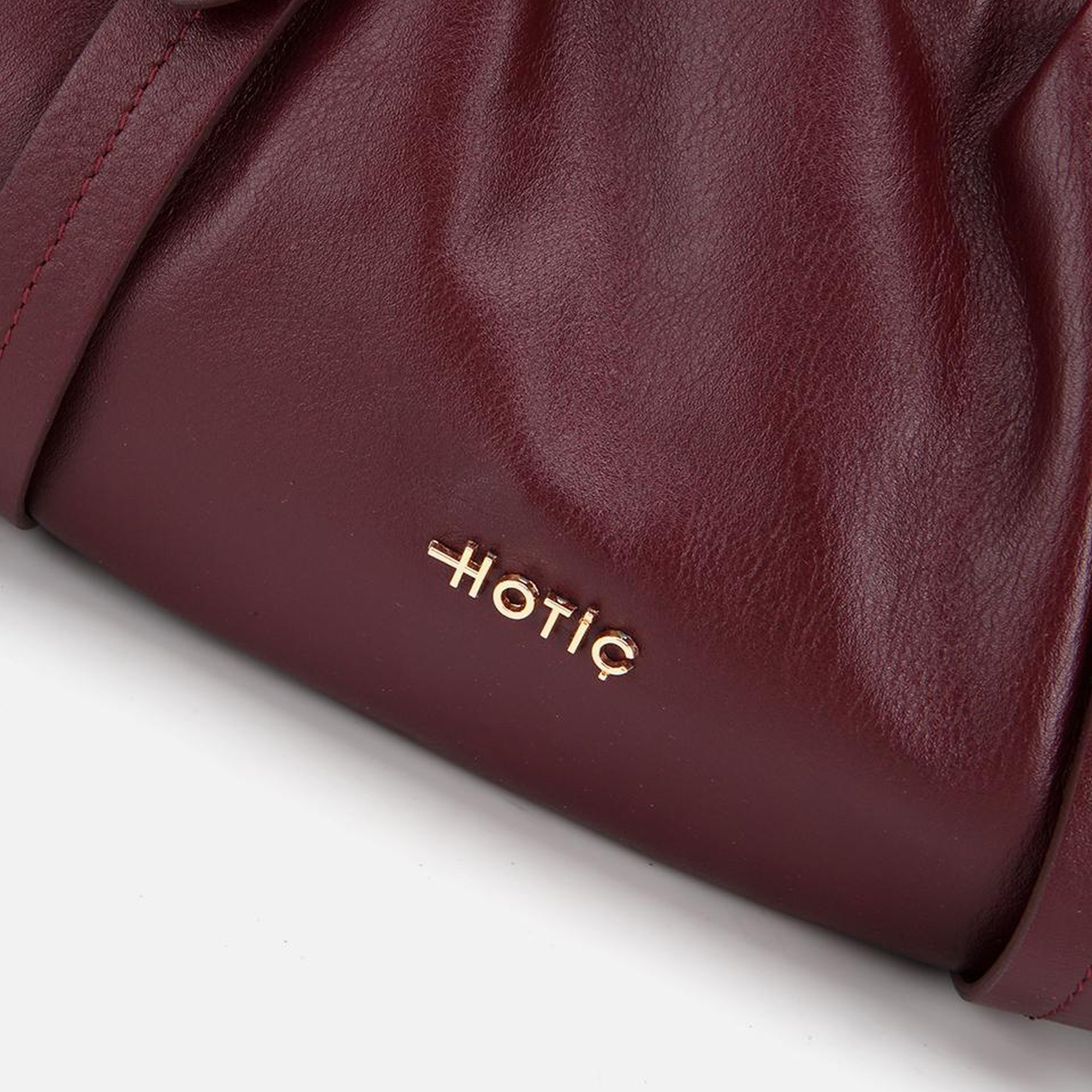 Kadın Deri Bordo Yumuşak Dokulu Bowling Omuz Çantası