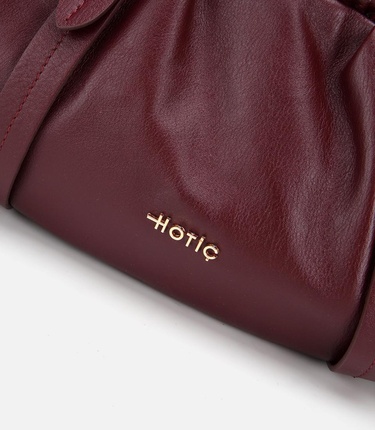  Kadın Deri Bordo Yumuşak Dokulu Bowling Omuz Çantası