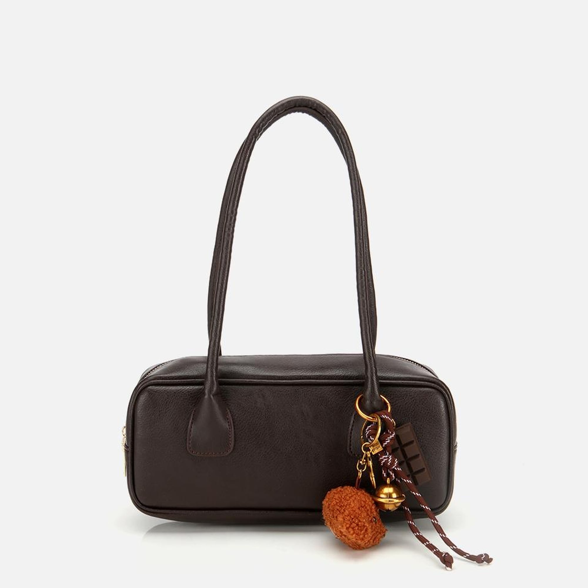 Kadın Kahverengi Charm Detaylı Omuz Çantası