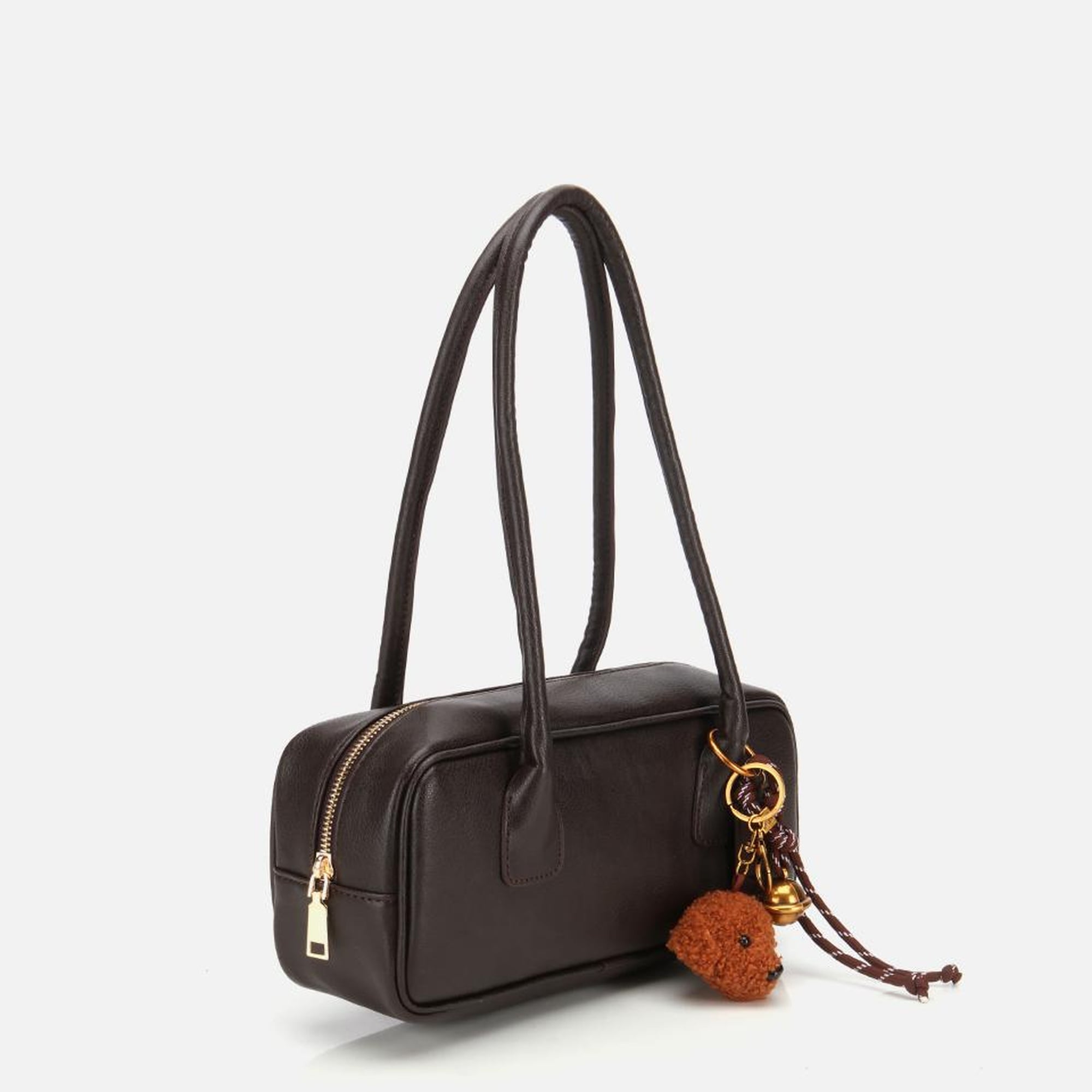 Kadın Kahverengi Charm Detaylı Omuz Çantası