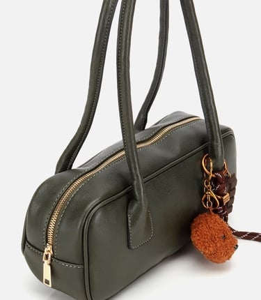  Kadın Haki Charm Detaylı Omuz Çantası