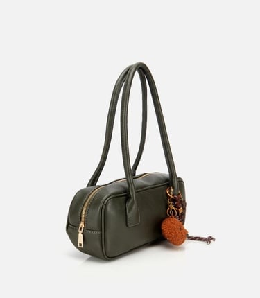  Kadın Haki Charm Detaylı Omuz Çantası