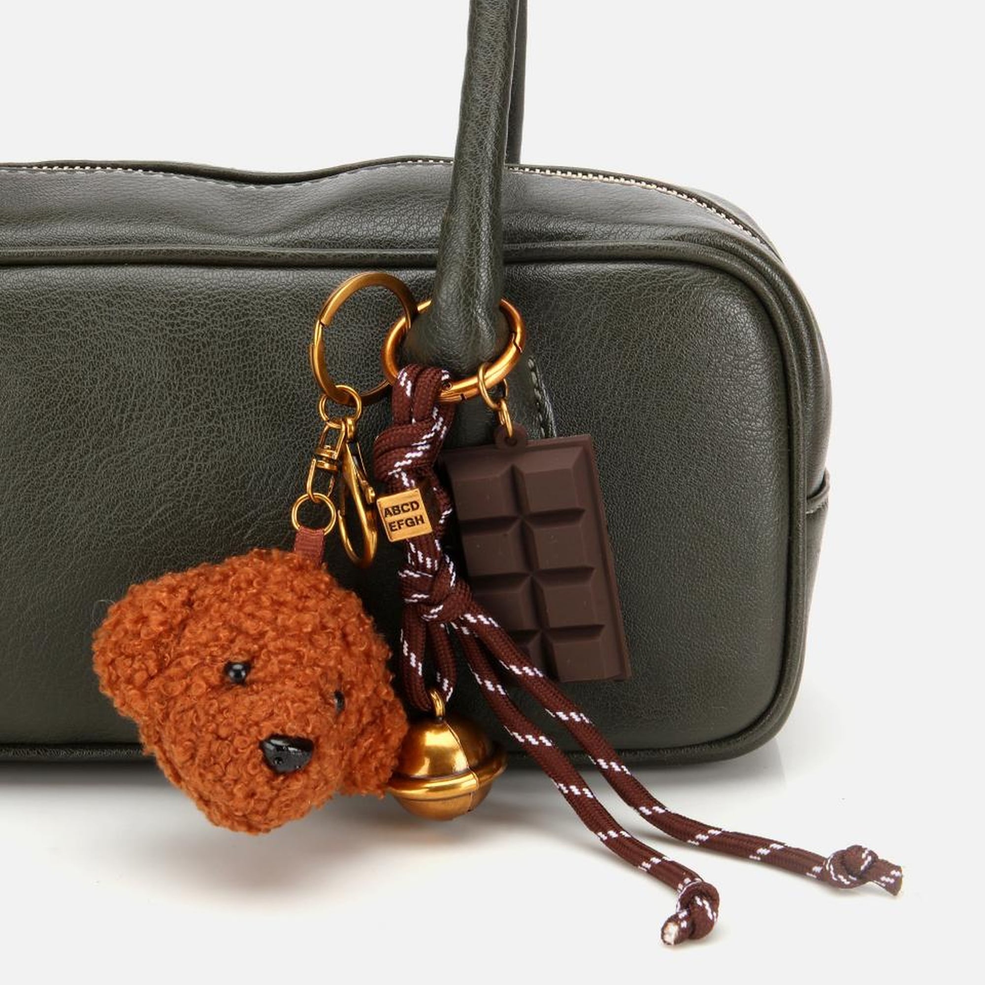 Kadın Haki Charm Detaylı Omuz Çantası