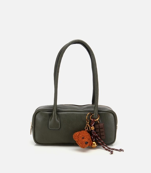  Kadın Haki Charm Detaylı Omuz Çantası