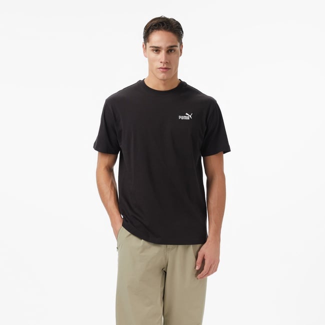  Puma Ess Relaxed No. 1 Logo  Erkek Siyah T-Shirt