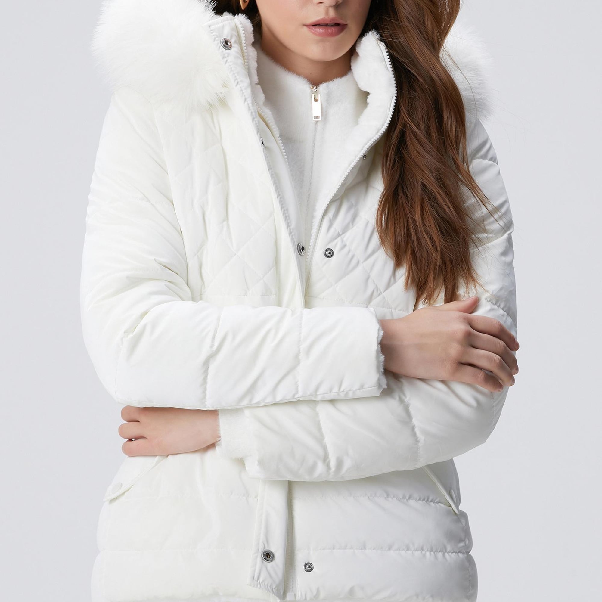 Network Kadın Kırık Beyaz Kapitoneli Mont