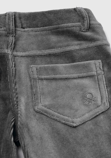  Kız Çocuk Gri Fitilli Kadife Tayt