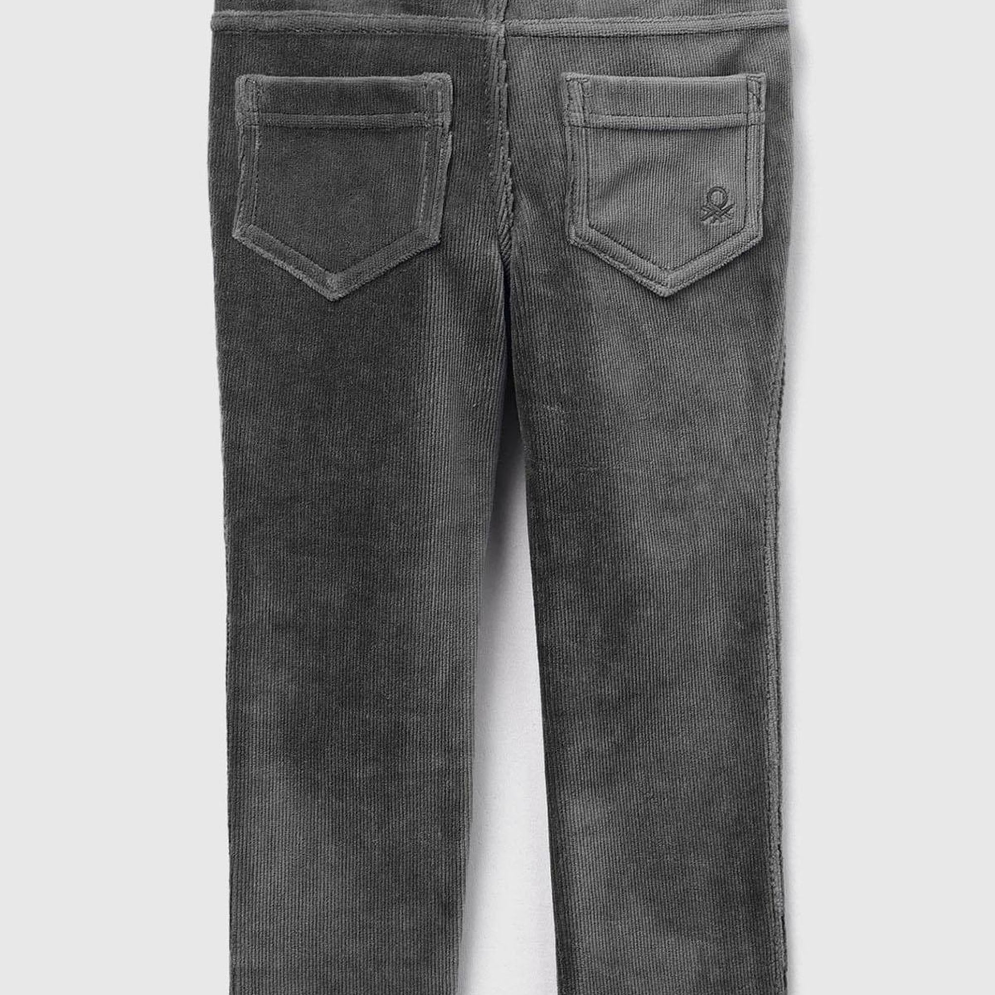 Kız Çocuk Gri Fitilli Kadife Tayt