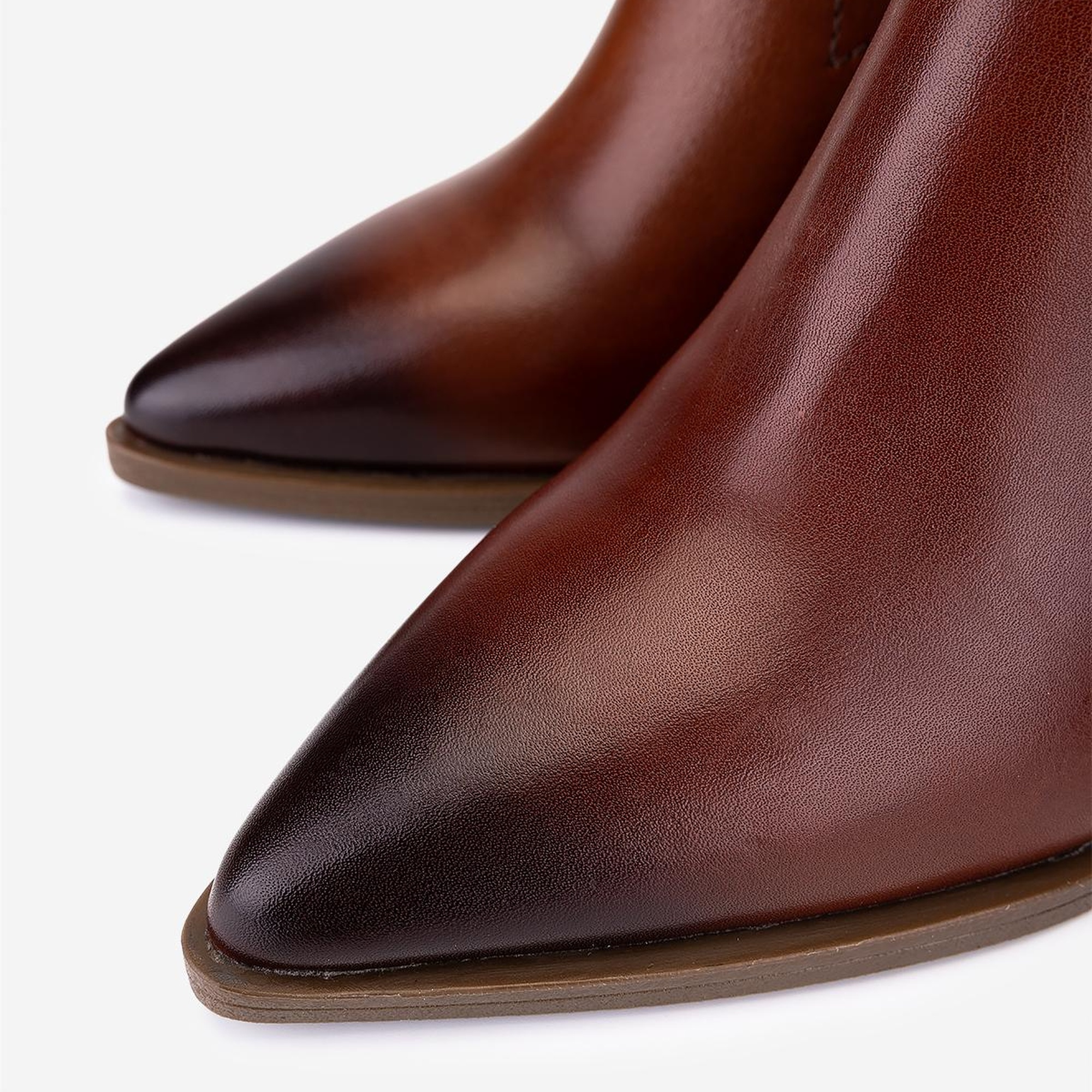 Valmenti Kadın Hakiki Deri Taba Western Bot