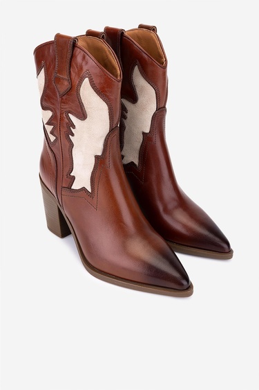  Valmenti Kadın Hakiki Deri Taba Western Bot