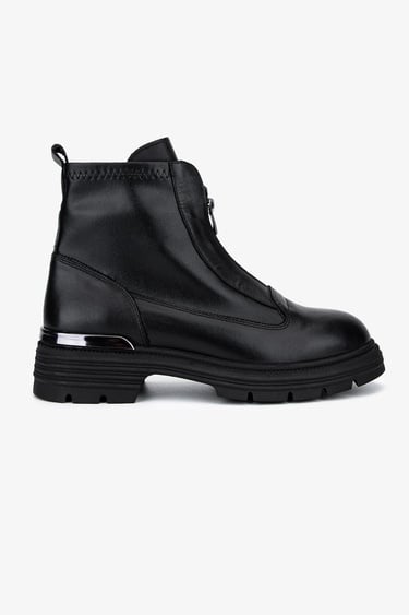  Valmenti Kadın Hakiki Deri Siyah Casual Bot