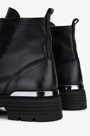  Valmenti Kadın Hakiki Deri Siyah Casual Bot