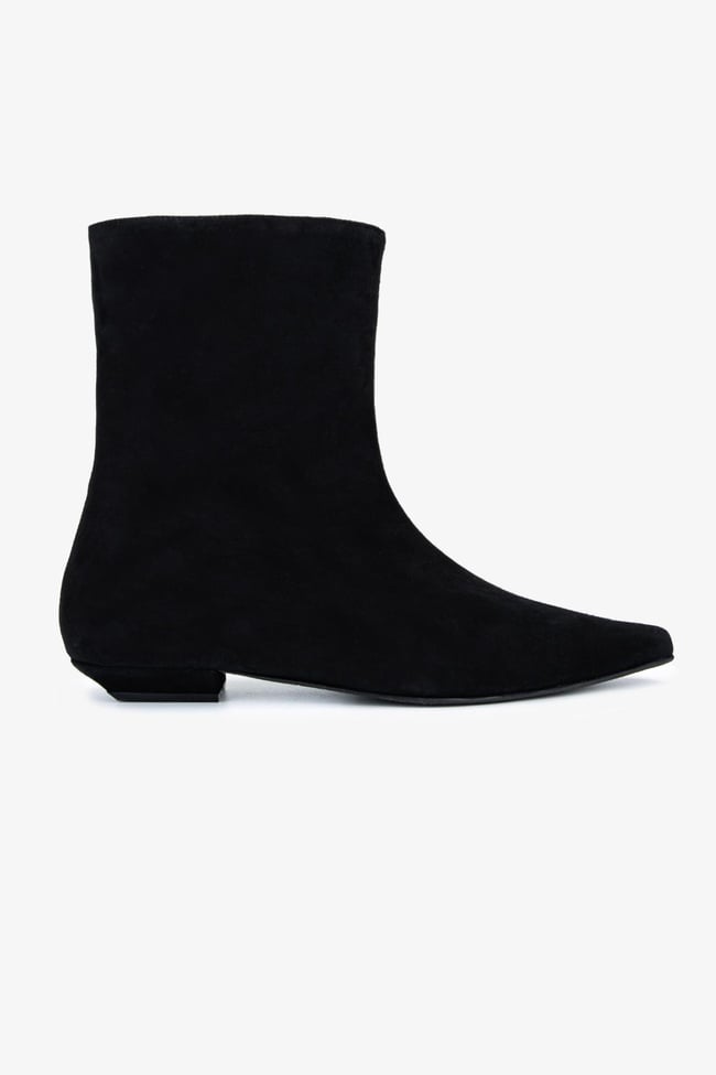  Valmenti Kadın Hakiki Deri Siyah Süet Düz Bot